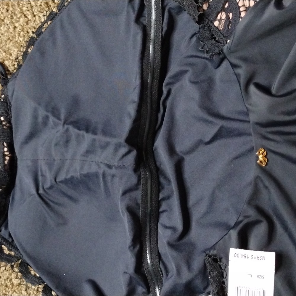 NWT PQ Mid High Neck Lace One Piece Swimsuit - Picture 13 of 15